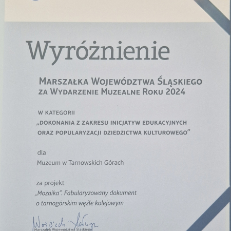 Muzeum w Tarnowskich Górach wyróżnione! 